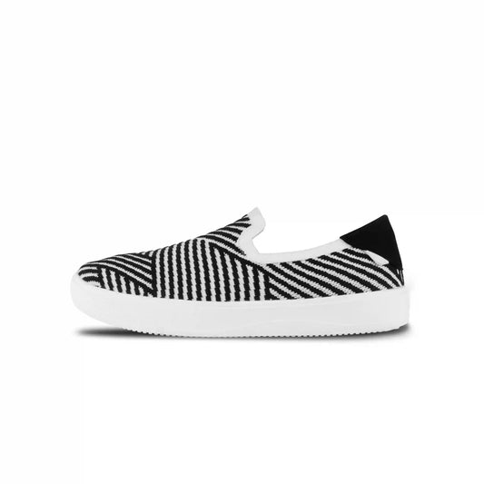 Men's Boardwalk Slip-On - White/Black Zigzag