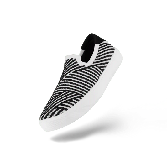 Men's Boardwalk Slip-On - White/Black Zigzag