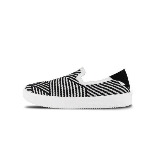 Men's Boardwalk Slip-On - White/Black Zigzag
